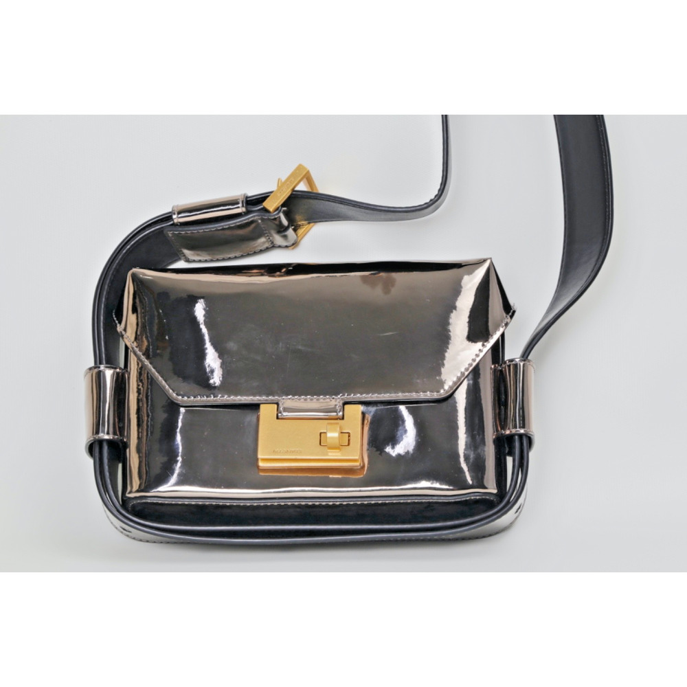 AllSaints Frankie Bag Metallic Patent Leather Convertible Crossbody Shoulder